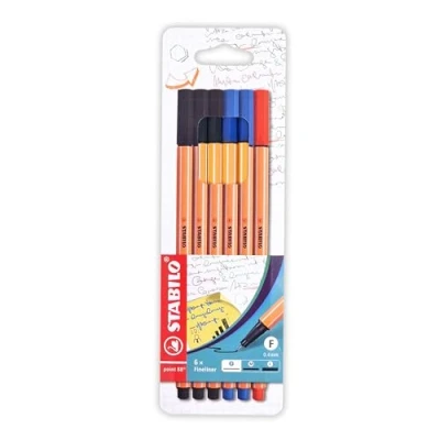Abbildung von Fineliner STABILO point 88 6er Pack mit 3 verschiedenen Farben