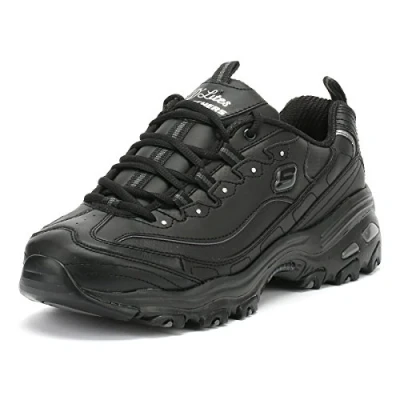 Abbildung von Skechers Damen D&#039;lites Fresh Start Sneaker, Schwarz Silberfarben, 40 EU