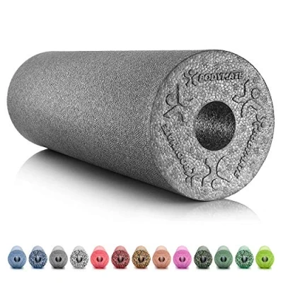 Abbildung von BODYMATE Faszienrolle Standard Mittel Hart mit Gratis E Book Carbon Grey 45x15cm