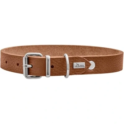 Abbildung von HUNTER Hundehalsband Grenada aus Leder, Farbe: Cognac, handgefertigt in Deutschland, für Training und Alltag, robust, komfortabel, Schlichtes, Elegantes Design, Größe: 60, Umfang: 45 55 cm