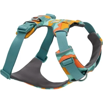 Abbildung von Ruffwear Front Range Hundegeschirr, reflektierendes Y Geschirr, verstellbares, bequem gepolstertes Alltagsgeschirr für Spaziergänge und Hunderennen, 2 Leinenbefestigungen, Spring Mountains M