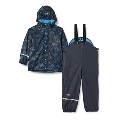 Abbildung von CareTec Baby und Kinder Regenjacke Regenhose mit Fleece Futter im Set, Dark Navy (778), 80