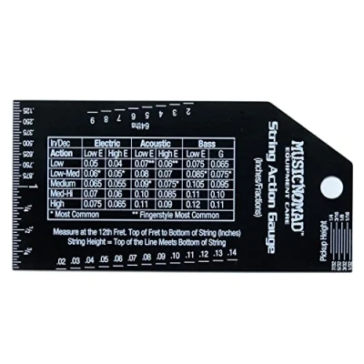 Abbildung von MusicNomad MN602 Precision String Action Gauge Ruler for Height Metric, SAE, 64ths