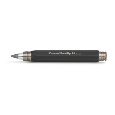 Abbildung von Kaweco Sketch Up Black Fallbleistift 5,6 mm 5B I hochwertiger Minenbleistift aus massivem Metall in oktogonalem Acht Kant Design Druckminenbleistift 10,3 cm Druck Bleistift nachf?llbar Schwarz
