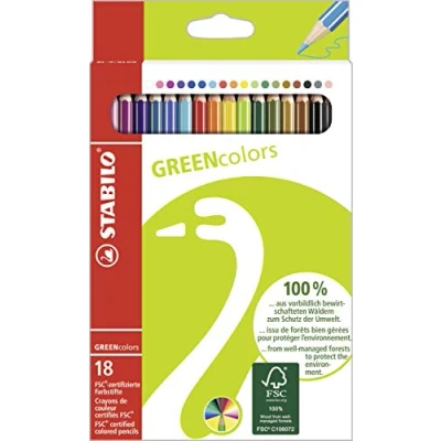Abbildung von Umweltfreundlicher Buntstift STABILO GREENcolors 18er Pack mit 18 verschiedenen Farben