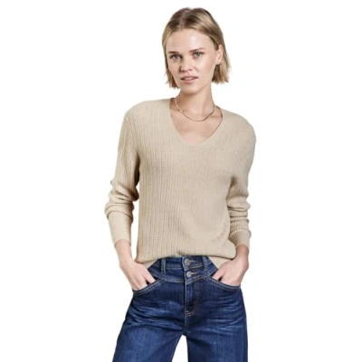 Abbildung von STREET ONE Damen A303041 Kuscheliger V Neck Pullover, Sheer Beige Mel., 38 EU