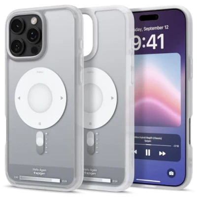 Abbildung von Spigen für iPhone 16 Pro Max Hülle [Anti Yellowing] Ultra Hybrid MagFit Case Handyhülle Transparent Dünn Slim Kompatibel mit MagSafe Classic Silver