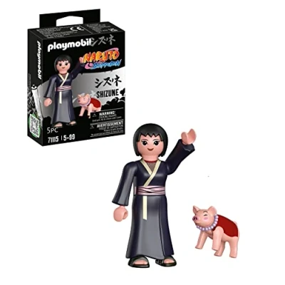 Abbildung von PLAYMOBIL Naruto Shippuden 71115 Shizune mit Glücksschwein Tonton, kreativer Spielspaß für Animefans tollen Details und authentischen Extras, 5 teilig, ab Jahren