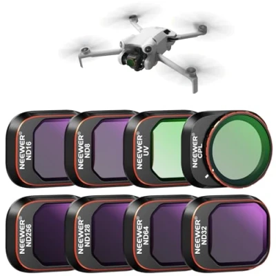 Abbildung von NEEWER ND und CPL Filter Set kompatibel mit DJI Mini 4 Pro, 8 Stück, UV, CPL, ND8, ND16, ND32, ND64, ND128, ND256, Polarisationsfilter, Neutraldichte Drohnenobjektiv Zubehör, mehrfach beschichtetes