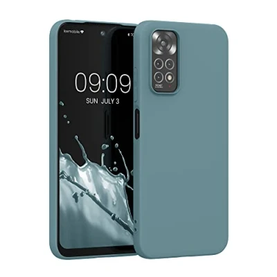 Abbildung von kwmobile Hülle kompatibel mit Xiaomi Redmi Note 11 / 11S weiches TPU Silikon Case Cover geeignet für kabelloses Laden Arctic Night