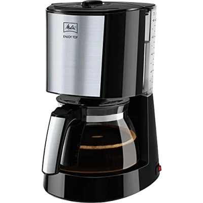 Abbildung von Melitta Enjoy Top Filterkaffeemaschine mit Glaskanne Tropfstopp 10 Tassen Schwarz (1017 04)