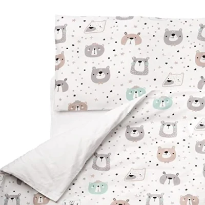 Abbildung von FlyIdeas Baby Bettwäsche Komplett Set 180x120 cm Perfekt fur 160x80 Kinderbetten 100% Reine Zert. Baumwolle Decken mit Kissenbezug Neugeborenen Kinderbett Stubenwagen &amp; Wiegen