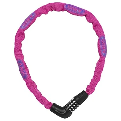 Abbildung von ABUS Kettenschloss Steel O Chain 5805C Zahlenschloss aus 5 mm starken Stahlkette Sicherheitslevel 4 75 cm Pink