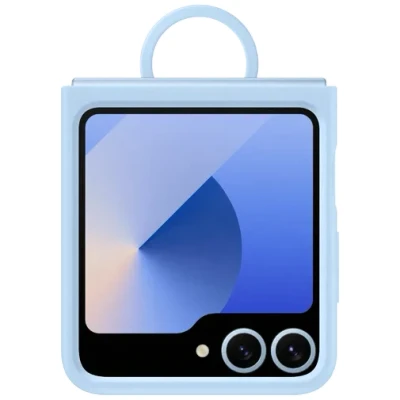 Abbildung von Samsung Silikon Back Cover mit Ring Blau Galaxy Z Flip 6