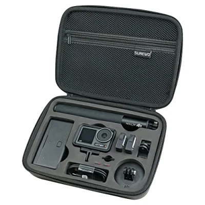 Abbildung von SUREWO Surface Waterproof DJI Action 5 Pro Carrying Case, tragbare Reisetasche kompatibel mit Osmo Pro/4/3 Adventure Combo Zubehör