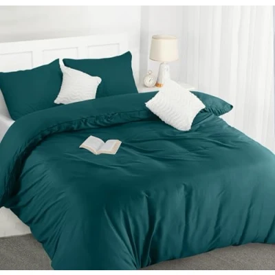 Abbildung von Utopia Bedding Bettwäsche 200x200 Set Mikrofaser Bettbezug cm + 2 Kissenbezüge 50x75 Smaragd
