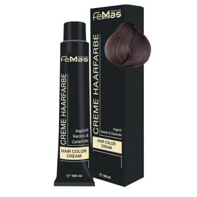 Abbildung von FemMas Haarfarbe Mittelblond Asch 7.1 I Creme mit Arganöl, Keratin &amp; Ceramiden Als dauerhafte Haarfärbung oder Tönung für strahlende, haltbare Farbergebnisse 100 ml