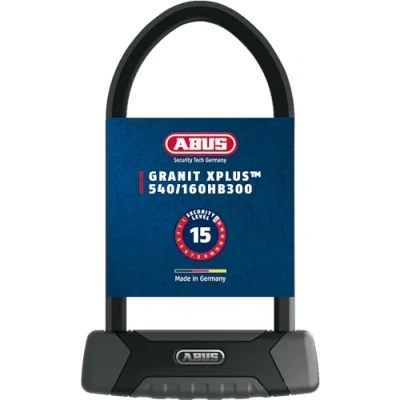 Abbildung von ABUS Bügelschloss Granit XPlus 540 Fahrradschloss mit Zylinder Sicherheitslevel 15 Schwarz/Grau