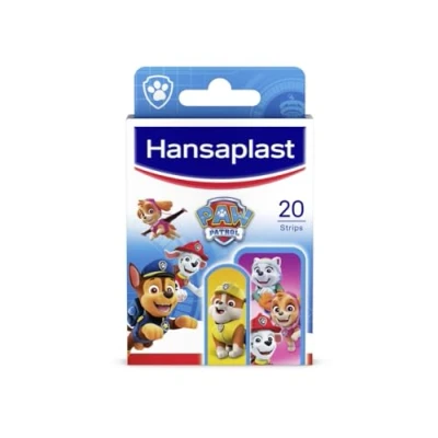 Abbildung von Hansaplast Kids Paw Patrol Kinderpflaster (20 Strips), Wundpflaster mit bunten Motiven zum Aufmuntern, schmerzlos zu entfernendes Pflaster Set