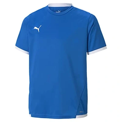 Abbildung von puma TEAM LIGA Youth Football Tshirt print Electric blue lemonadepuma white für Kinder, Größe: 140, lemonade