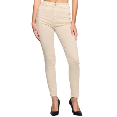 Abbildung von Elara Super High Waist Damen Hose Chunkyrayan EL12 15 Beige 36 (S)