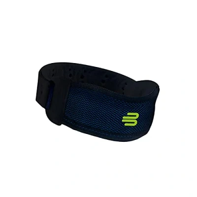 Abbildung von Bauerfeind, 1 Unisex Knie Sportgurt, rechts und links tragbar, Für Ballsportarten, Leichtathletik, Druckentlastung, Silikonring, Gr. M, Schwarz, 11449421170012