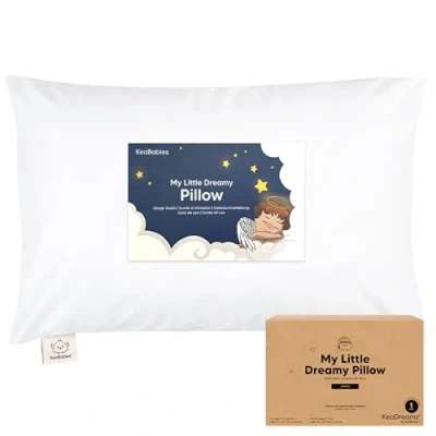 Abbildung von KeaBabies Kinderkissen mit Kissenbezug 51X35cm ab 2 Jahren, Waschbares Kinderkissen, Weiches Bio zum Schlafen, Großes (Soft White)