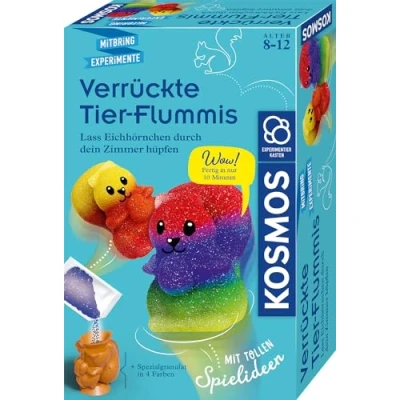 Abbildung von KOSMOS 658267 Verrückte Tier Flummis, Experimentierkasten für Kinder ab 8 Jahre, Flummis selber Machen Set Kinder, Lass Eichhörnchen durchs Zimmer hüpfen