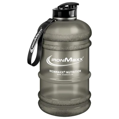 Abbildung von IronMaxx Water Gallon Frosted Grey 2200ml BPA &amp; DEHP frei auslaufsichere Trinkflasche mit Messskala in verschiedenen Farben erhältlich