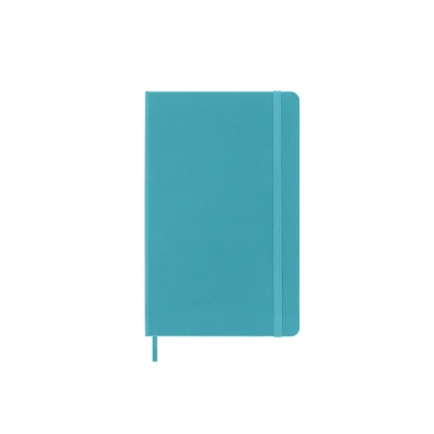 Abbildung von Moleskine Classic Notizbuch, Weißes Papier, Harter Einband und Gummibandverschluss, Large Format 13 x 21 cm, Farbe Reef Blue, 240 Seiten