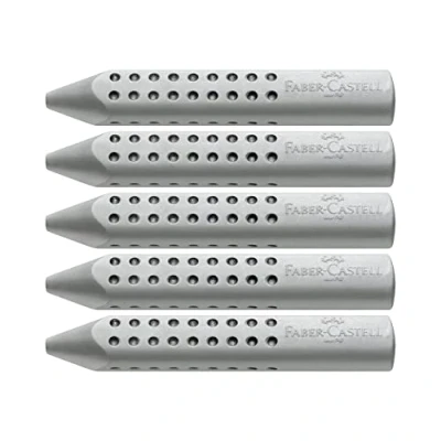 Abbildung von FABER CASTELL 187100 Dreieckradierer Grip 2001, grau, 5 Stück