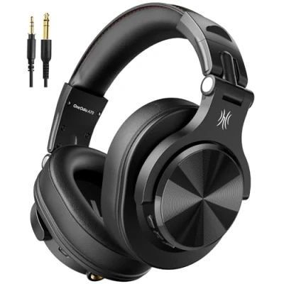 Abbildung von OneOdio Bluetooth Kopfhörer Over Ear, 72 Stdn HiFi Stereo Kabellos, Wireless Headphones mit 6.35mm &amp; 3.5mm Klinke für Studio DJ Handy PC AMP Schwarz
