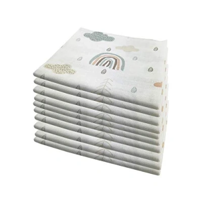 Abbildung von 10x Spucktücher Mullwindeln Baby Baumwolle 80x70 cm ÖKO TEX (Wolken (10 grün))