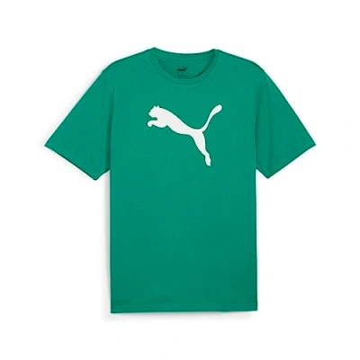 Abbildung von puma Herren Teamrise Logo Jersey Baumwolle T Shirts, Sport Green White, L EU