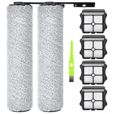 Abbildung von 6 Stück Bürstenrolle Zubehör Ersatzteile für Tineco Floor One S5/Floor S5 Pro 2 Nass und Trockensauger(2 Bürstenwalze + 4 HEPA Filter)