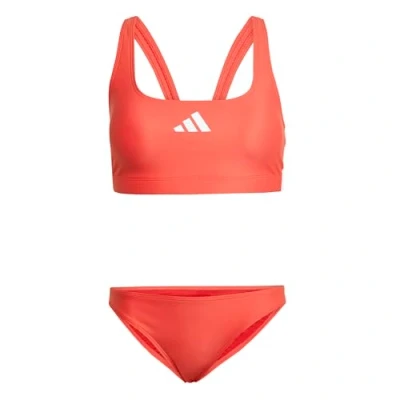 Abbildung von adidas Performance 3STRIPES Vback SET Bikini, Damen, Größe: 34, Semi lucid red white