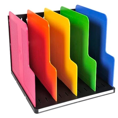 Abbildung von Exacompta 390914D Organizer Modulotop mit 5 Trennwänden aus Recycling Kunstsoff Für DIN A4 Dokumente Harlekin schwarzbunt. Ordner Ringbücher Postmappen und Hefter Sorter Vertikal Blauer Engel
