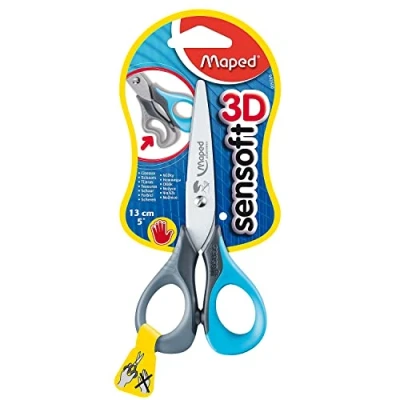 Abbildung von Maped Sensoft 3D Linkshänder Schere, 13 cm, Rosa/Blau