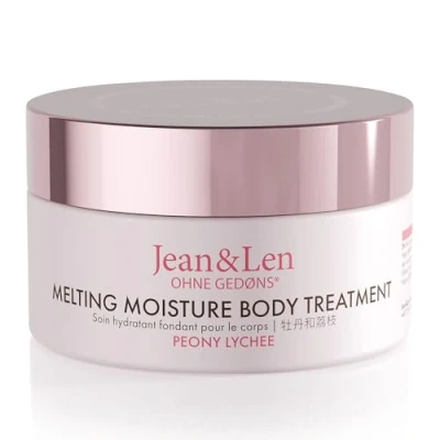 Abbildung von Jean &amp; Len Melting Moisture Body Treatment Peony Lychee, für ein duftendes Pflegeergebnis, normale Haut, hochwertiger Tiegel, Pflegende Butter, ohne Parabene Silikone, vegan, 200 ml