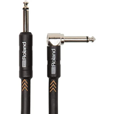 Abbildung von Roland Black Serie 4,5 m Instrumentenkabel, gewinkelt/gerade, 6,3 mm Klinke RIC B15A