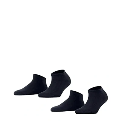 Abbildung von FALKE Damen Sneakersocken Happy Double Pack W Sn Baumwolle kurz einfarbig 2 Paar, Blau Dark Navy 6375, 39 42
