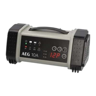Abbildung von AEG Automotive 97024 Mikroprozessor Batterie Ladegerät LT 10 Ampere für 12 / 24 V, 9 stufig, Power Supply, automatischer Temperaturausgleich, Schwarz/Rot