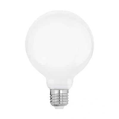 Abbildung von EGLO E27 LED Lampe, Glühbirne Globe Milky, 7 Watt (entspricht 60 Watt), 806 Lumen, Leuchtmittel warmweiß, 2700 K, Glühlampe G95, Ø 9,5 cm