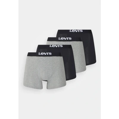 Abbildung von Levi&#039;s MEN Solid Basic Boxer Brief 4 PACK Panties, Herren, Größe: Large, Black/grey melange