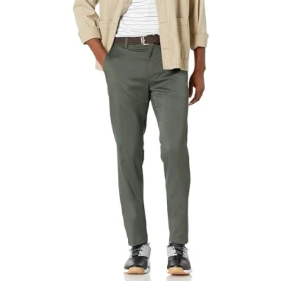 Abbildung von Amazon Essentials Herren Stretch Golfhose in schmaler Passform, Olivgrün, 32W / 30L