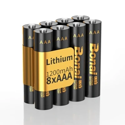 Abbildung von BONAI Lithium Batterien AAA Nicht wiederaufladbar 1,5V 1200mAh 8 Stück Langlebige und Auslaufsichere für Taschenlampe, Spielzeug, Fernbedienung