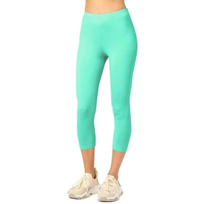 Abbildung von Merry Style Damen 3/4 Leggings Capri Sportleggings MS10 199 (Minze,L)