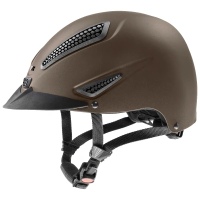 Abbildung von uvex perfexxion II robuster Reithelm für Damen und Herren individuelle Größenanpassung optimale Belüftung brown matt 55 58 cm