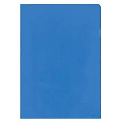 Abbildung von Kangaro PP Kunstoff Aktenhülle/Plastikhülle DIN A4 genarbt Transparent Blau extra stark (120 µ) 10 Stück, 31x21.6x0.4