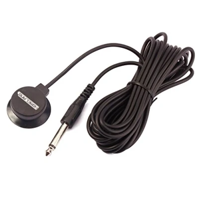 Abbildung von Alnicov Mini Piezo Tonabnehmer, Kontaktmikrofon Wandler mit 1/4 Zoll Ausgangsstecker und 3 Meter Kabel für Akustikgitarre, Violine, Banjo, Mandoline